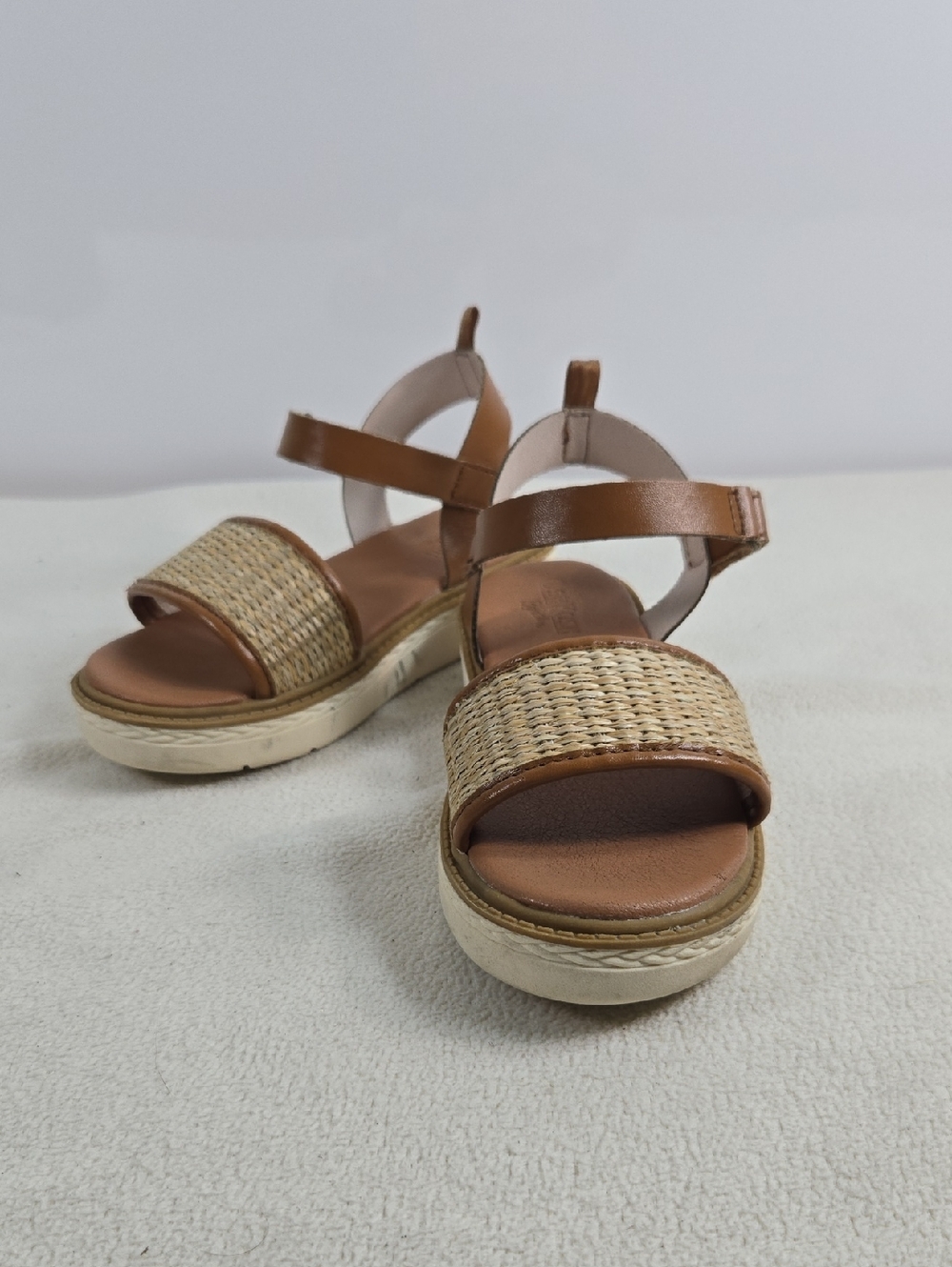 Kids Osh Kosh Tan Woven Strap Platform Sandals